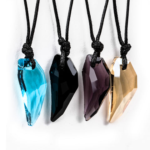 Crystal Wolf Fang Pendant Necklace