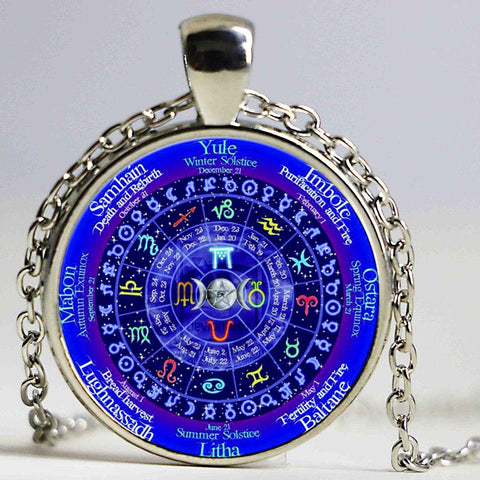 Zodiac Wicca Necklace Pendant