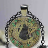Glass Dome Pendant Black Cat Wicca Pendant Necklace