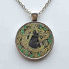 Glass Dome Pendant Black Cat Wicca Pendant Necklace