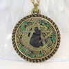 Glass Dome Pendant Black Cat Wicca Pendant Necklace