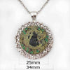 Glass Dome Pendant Black Cat Wicca Pendant Necklace