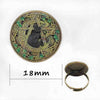 Glass Dome Pendant Black Cat Wicca Pendant Necklace
