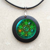 Glass Cabochon Pendant Necklace Wicca Silver Necklace