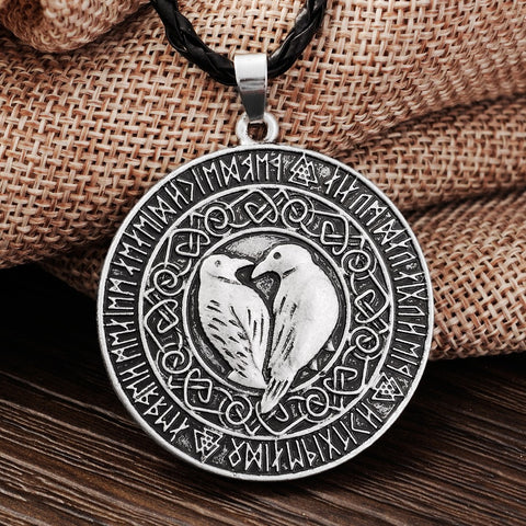 LANGHONG Norse Vikings Valknut Raven RUNE PENDANT
