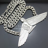 Vintage Egyptian Goddess Isis Ankh Wing Curb Chain Necklace