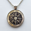 Zodiac Wicca Pendant Necklace Silver Crescent