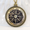 Zodiac Wicca Pendant Necklace Silver Crescent