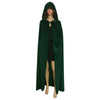 Gothic Hooded Velvet Cloak Wicca Robe Medieval Witchcraft Cape Halloween Costume S3