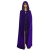 Gothic Hooded Velvet Cloak Wicca Robe Medieval Witchcraft Cape Halloween Costume S3