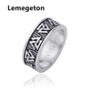 Lemegeton Wicca Black Engraving Geometrical Triangle Ring