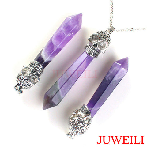 Hexagon Prism Magic Skull Reiki Pendant Necklaces