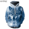 Hoodies 3D Wolf Print