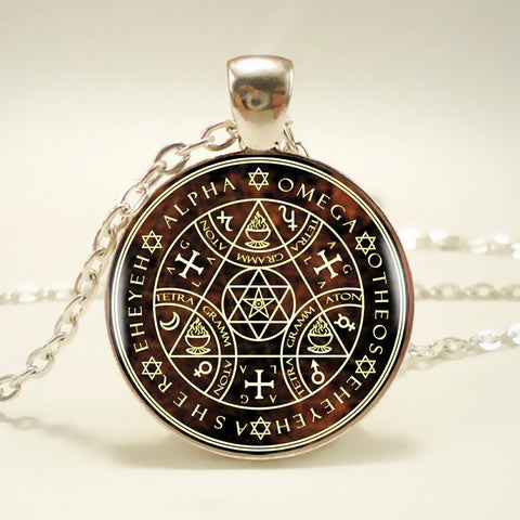 Sigil Magic WICCA Pendant Choker Silver Necklace