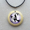 Witch Round Pendant Choker Silver Necklace