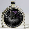 Wicca Cat Necklace Pentagram Pendant