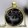 Wicca Cat Necklace Pentagram Pendant