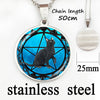 Wicca Cat Necklace Pentagram Pendant