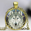 Wicca Wolf Head Photo Necklace Pendant