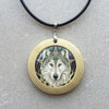 Wicca Wolf Head Photo Necklace Pendant