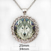 Wicca Wolf Head Photo Necklace Pendant