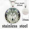 Wicca Wolf Head Photo Necklace Pendant