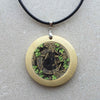 Glass Pendant Wicca Cat Cabochon Glass Silver Chain Necklace