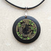 Glass Pendant Wicca Cat Cabochon Glass Silver Chain Necklace