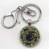Glass Pendant Wicca Cat Cabochon Glass Silver Chain Necklace