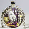 Owl and Book Necklace Wicca Pendant