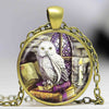 Owl and Book Necklace Wicca Pendant