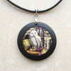 Owl and Book Necklace Wicca Pendant