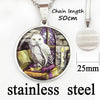 Owl and Book Necklace Wicca Pendant