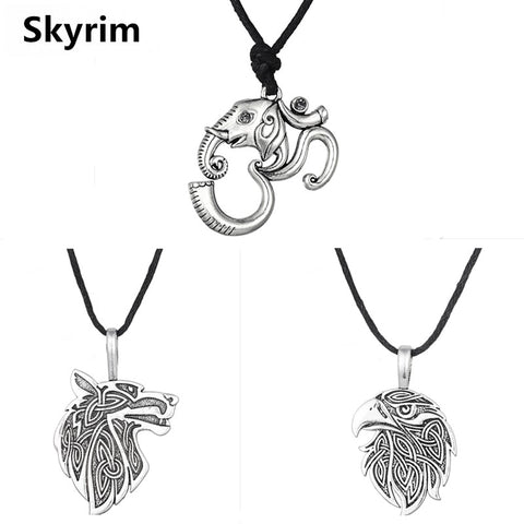 Elephant Wolf Eagle Pendant Necklace