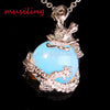 Dragon Ball Bead Pendant Necklace Chain Opal Natural Stone